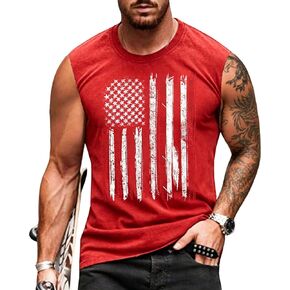American Flag Tank Top for Men：4th of July American Flag Patriotic Shirt Sleeveless Muscle Tee Tops in Saudi Arabia