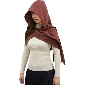 Women Men Shawl Hooded Scarf Cape Multifunctional Linen Cotton Rave Hood Shawls in Saudi Arabia