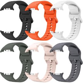 6 Pack Sport Bands Compatible for Samsung Galaxy Watch 8 Band 40mm 44mm/Galaxy Watch 8 Classic 46mm, No Gap Soft Silicone Strap for Men Women, M/L, BLK+WH+SG+AG+MB+O in Saudi Arabia