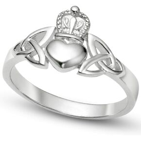 Metal Factory Nickel Free Sterling Silver Irish Claddagh Friendship and Love Band Celtic Ring w/Trinity Symbols in Saudi Arabia