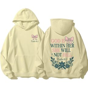 God Is Within Her She Will Not Fall Hoodie Christian Bible Shirt Coquette Christian Jesus Sweatshirts Women in Saudi Arabia