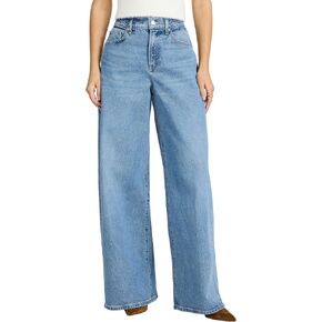 EXPRESS Women's High Waisted Relaxed Wide Leg Stretch Jeans - Light Wash in Saudi Arabia