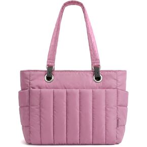 COOSKY Puffer Tote Bag for Women, Quilted Work Handbag with 40 OZ Tumbler Holder, Cute Lightweight Shoulder Everyday Bag in Kuwait