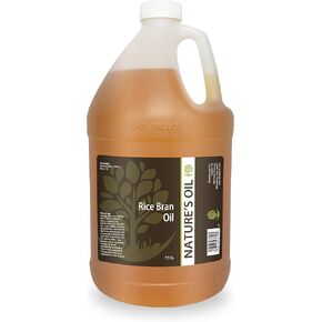 Nature's Oil Rice Bran Oil - 1 Gallon (128 Fl Oz) - 100% Pure Carrier for Massage, Diluting Essential Oils, Hair & Skin Care Benefits, Moisturizer & Skin Softener in Saudi Arabia