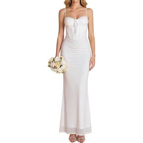 Corset Formal Wedding Guest Maxi Dress Vintage Lace Floral Ruched Bodycon Long Dresses for Women Elegant in Saudi Arabia