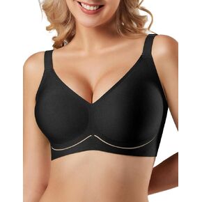 Tarbo Jelly Wireless Bras for Women No Underwire-Seamless Everyday Comfort Bra Natural Lift Breathable Mesh V Neck Tshirt Bra in Saudi Arabia