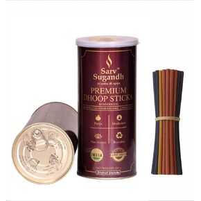 Premium Dhoop Sticks | Bambooless, Charcoal-Free, Long Lasting Natural Fragrance for Pooja & Meditation in Reusable Tin (Sandalwood | Rose | Oudh | Nag Champa | Lavender) in Saudi Arabia