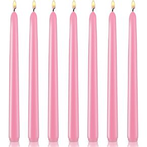 7 Pack 10 Inch Pink Taper Candles – Unscented, Dripless, Smokeless Candlesticks for Dinners, Christmas, Weddings, Parties, Holidays, Religious Events, Home Decor – Long Burning Dinner Candles in Saudi Arabia