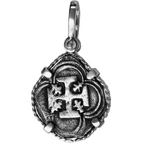 Coin from Genuine 100% Atocha Silver Shipwreck Historical Spanish Replica Coin Pendant - Available in 14K Gold or 925 Sterling Silver Frame - Includes Certificate of Authenticity in Saudi Arabia