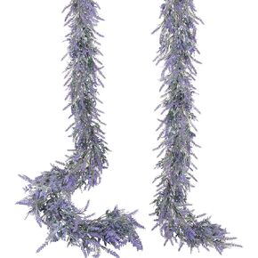 Zythrem 6.2Ft Artificial Lavender Garland Purple Lavender Flower Vine Spring Garland for Mantle Decorating All Year Round Farmhouse Wedding Arch Home Decor Porch Decorations in Saudi Arabia