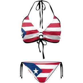 Puerto Rico Flag Print Women Micro Sexy Bikini Bra Set Summer Beachwear Sexy Beach Two Pieces Bathing Suits in Saudi Arabia