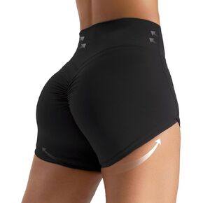 Women's 3" Seamless Front Yoga Shorts High Waisted Scrunch Butt Lifting Dolphin Workout Running Booty Shorts in Saudi Arabia