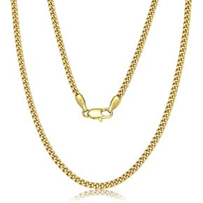 3mm 14K Gold Cuban Link Chain for Men & Women | Simple Non-tarnish Waterproof Unisex Gold Jewelry Gift Fade Resistant Lifetime Quality in Saudi Arabia