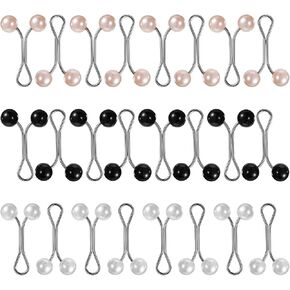 24 Pcs Muslim Pearl Scarf Clips and Hooks Wonderful Hijab Pins Clips Cute Hijab Scarf Pins Multicolor Headscarf Accessories Pearl Brooch Pin Safety Pin for Scarfs Headscarf in Saudi Arabia