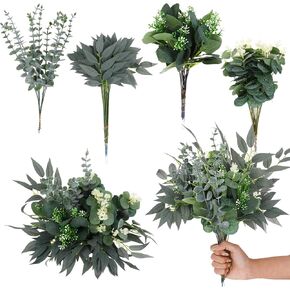 100PCS Eucalyptus Stems Bulk,4 Kinds Mixed Artificial Greenery Stems,Fake Eucalyptus Leaves for Table Centerpieces,Vase,Wedding Decorations,Bridal Bouquet,Home Decor in Saudi Arabia