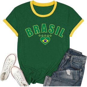 AMWIPE Soccer Cup 2026 Shirt Women Brazil Tee Tops Brazilian Team Soccer Graphic for Women in Saudi Arabia