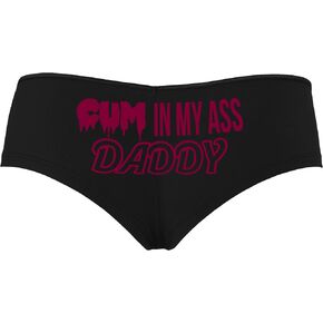 Knaughty Knickers Cum In My Ass Daddy - Anal Creampie Black Boyshort Panties With Adult Design in Saudi Arabia