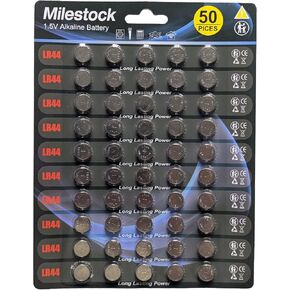 50-Pack LR44 L1154 AG13 357 303 SR44 A76 1.5V Super Alkaline Button Cell Batteries, High Power Coin Batteries for Flashlights, Hygrometers, Alarms, Christmas Ornaments, Pointers & More in Saudi Arabia