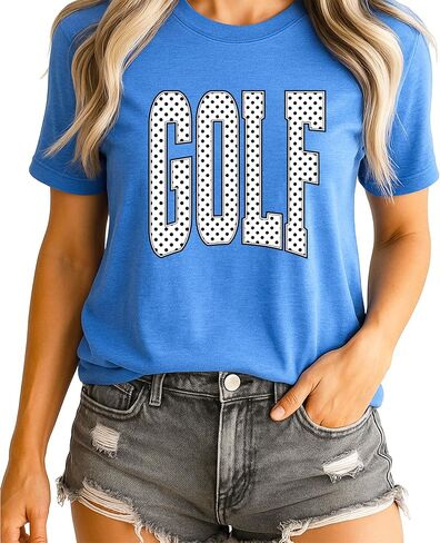 Olive Loves Apple Polka dot Golf Graphic T-Shirt for Girls and Women - Cute Golf Lover Outfit in Kuwait