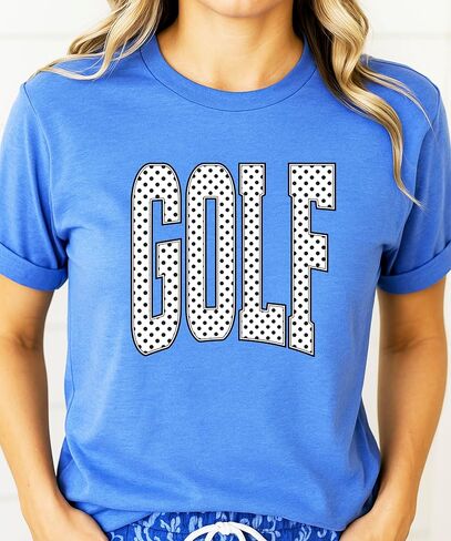 Olive Loves Apple Polka dot Golf Graphic T-Shirt for Girls and Women - Cute Golf Lover Outfit in Kuwait