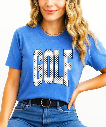 Olive Loves Apple Polka dot Golf Graphic T-Shirt for Girls and Women - Cute Golf Lover Outfit in Kuwait