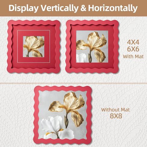 SNAPSHOT Light Blue Wavy 8x10 Picture Frame with Mat for 5x7/6x8, Scalloped Wooden Photo Frames with Real Glass for Wall Mount and Tabletop, 1 Pack in Saudi Arabia