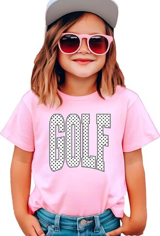 Olive Loves Apple Polka dot Golf Graphic T-Shirt for Girls and Women - Cute Golf Lover Outfit in Kuwait