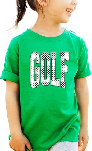Olive Loves Apple Polka dot Golf Graphic T-Shirt for Girls and Women - Cute Golf Lover Outfit in Kuwait