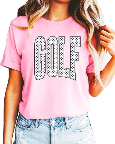Olive Loves Apple Polka dot Golf Graphic T-Shirt for Girls and Women - Cute Golf Lover Outfit in Kuwait