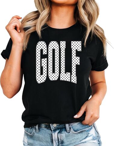 Olive Loves Apple Polka dot Golf Graphic T-Shirt for Girls and Women - Cute Golf Lover Outfit in Kuwait