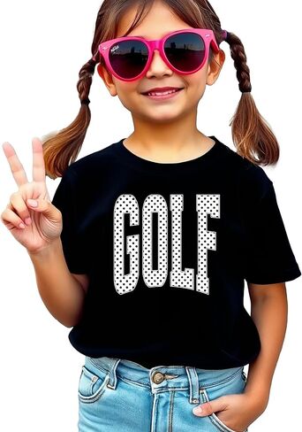 Olive Loves Apple Polka dot Golf Graphic T-Shirt for Girls and Women - Cute Golf Lover Outfit in Kuwait