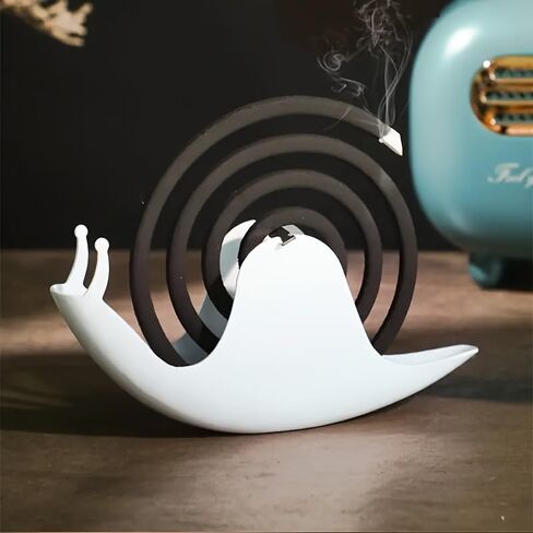 حامل بخور قطعة واحدة على شكل حلزون بتصميم حلزوني إبداعي حامل عطري للديكور المنزلي والمكتب، أسود in Kuwait