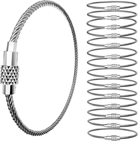 15 Pack 6 Inch Stainless Steel Wire Keychain Cables with Plastic Sleeve, Heavy Duty Wire Key Rings Loops for Luggage Tags ID Tag Keepers Keys Kitchen Utensils Duster in Saudi Arabia