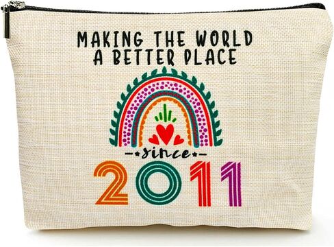 15 Year Old Girl Gift Ideas, 15th Birthday Gifts for Teenage Girls, Funny 2011 Birthday Decorations Makeup Bags for Sister, Daughter, Niece, Christmas, Best Cosmetic Travel Pouch for Teen Girls Stuff in Saudi Arabia