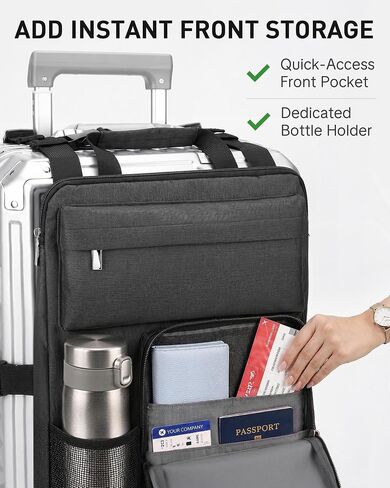 BS-VOG Over Luggage Organizer for Carry On Bag with Cup Holder, Travel Organizer for Suitcase, Adjustable Straps Suitcase Bag, Carry On Storage for Laptop, Fits 20-28 Inch Luggage in Saudi Arabia