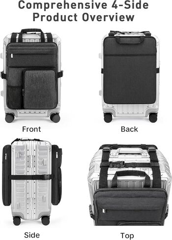 BS-VOG Over Luggage Organizer for Carry On Bag with Cup Holder, Travel Organizer for Suitcase, Adjustable Straps Suitcase Bag, Carry On Storage for Laptop, Fits 20-28 Inch Luggage in Saudi Arabia