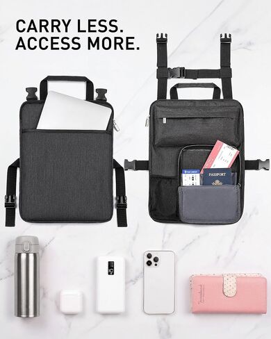 BS-VOG Over Luggage Organizer for Carry On Bag with Cup Holder, Travel Organizer for Suitcase, Adjustable Straps Suitcase Bag, Carry On Storage for Laptop, Fits 20-28 Inch Luggage in Saudi Arabia