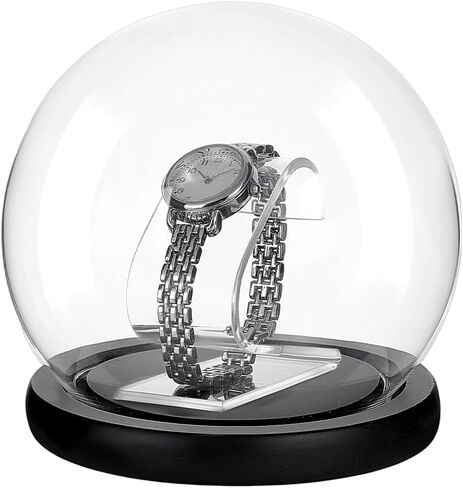 PH PadnaHall Glass Dome Display Case Acrylic Watch Display Stand Acrylic Bracelet Display Rack Jewelry Holder Stand for Men Women Watch Display, 5.3x5.1 inch in Kuwait