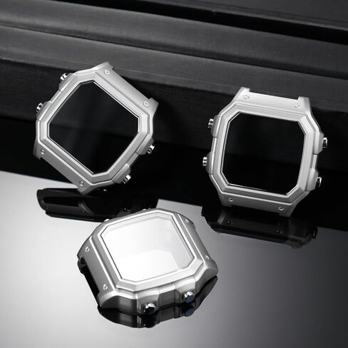 لساعة كاسيو 3299 AE-1200WH حافظة ساعة معدلة AE1200 من الفولاذ المقاوم للصدأ حافظة معدنية مع حلقة مقاومة للماء باللون الأسود والفضي in Kuwait