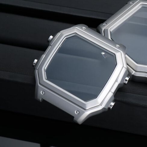 لساعة كاسيو 3299 AE-1200WH حافظة ساعة معدلة AE1200 من الفولاذ المقاوم للصدأ حافظة معدنية مع حلقة مقاومة للماء باللون الأسود والفضي in Kuwait