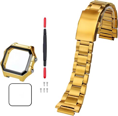 لساعة كاسيو 3299 AE-1200WH حافظة ساعة معدلة AE1200 من الفولاذ المقاوم للصدأ حافظة معدنية مع حلقة مقاومة للماء باللون الأسود والفضي in Kuwait