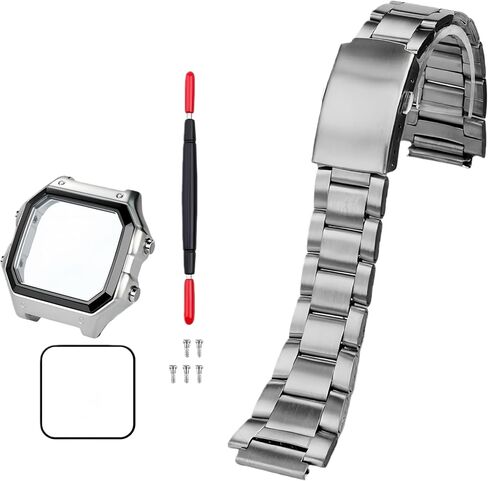 لساعة كاسيو 3299 AE-1200WH حافظة ساعة معدلة AE1200 من الفولاذ المقاوم للصدأ حافظة معدنية مع حلقة مقاومة للماء باللون الأسود والفضي in Kuwait