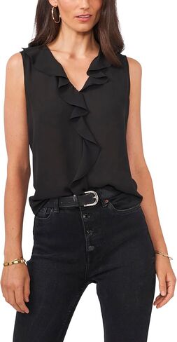 Vince Camuto V-Neck Ruffle Front Blouse in Saudi Arabia