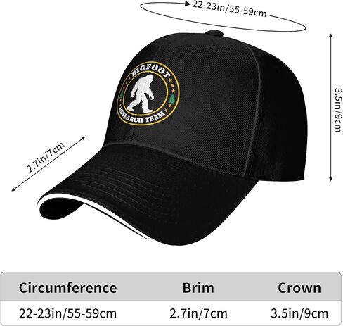 Bigfoot Research Sasquatch قبعة بيسبول للرجال والنساء موضة قبعات للآباء للجنسين الكبار قبعة سائق الشاحنة حافة منحنية قبعة بيسبول قابل للتعديل in Kuwait