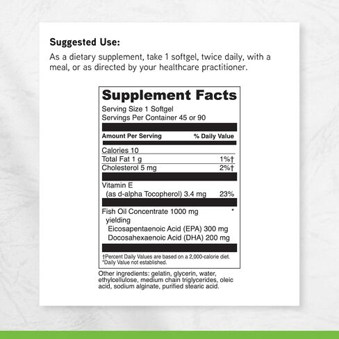 DaVinci Labs Omega-3 1000 - Dietary Supplement to Maintain Already Normal Cholesterol Levels and Support Immune System, Hair and Skin* - Gluten-Free - 90 Enteric Coated Softgels in Kuwait