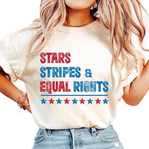 Stars Stripes and Equal Rights Shirt, Equal Rights Shirt, Liberal Tee, Feminism Shirt, Women Rights T-Shirt in Kuwait