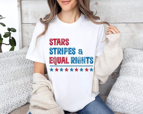 Stars Stripes and Equal Rights Shirt, Equal Rights Shirt, Liberal Tee, Feminism Shirt, Women Rights T-Shirt in Kuwait
