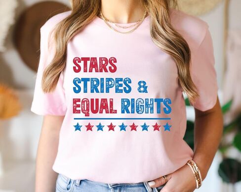 Stars Stripes and Equal Rights Shirt, Equal Rights Shirt, Liberal Tee, Feminism Shirt, Women Rights T-Shirt in Kuwait