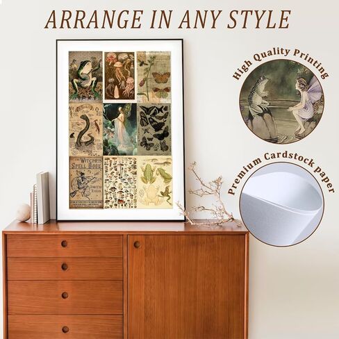 Vodefoad Vintage Fairycore Decor - 50pcs Fairy Room Decor Aesthetic Pictures 4"x6" Earthy Forest Animal Wall Art Prints Retro Grunge Fairy Wall Collage Kit Nature Cottagecore Mushroom Pictures for Dorm Bedroom in Saudi Arabia