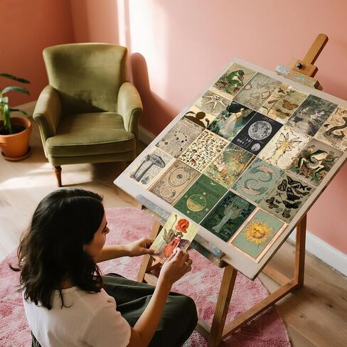 Vodefoad Vintage Fairycore Decor - 50pcs Fairy Room Decor Aesthetic Pictures 4"x6" Earthy Forest Animal Wall Art Prints Retro Grunge Fairy Wall Collage Kit Nature Cottagecore Mushroom Pictures for Dorm Bedroom in Saudi Arabia